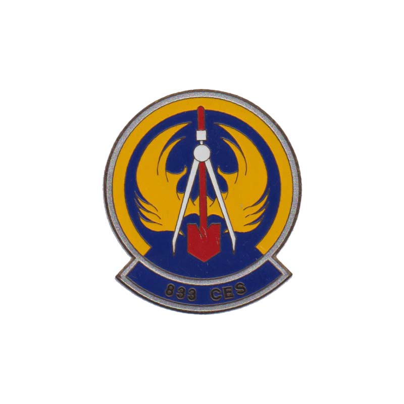 US Air Force: Metal Emblem - 833rd Civil Engineering Squadron [Used]